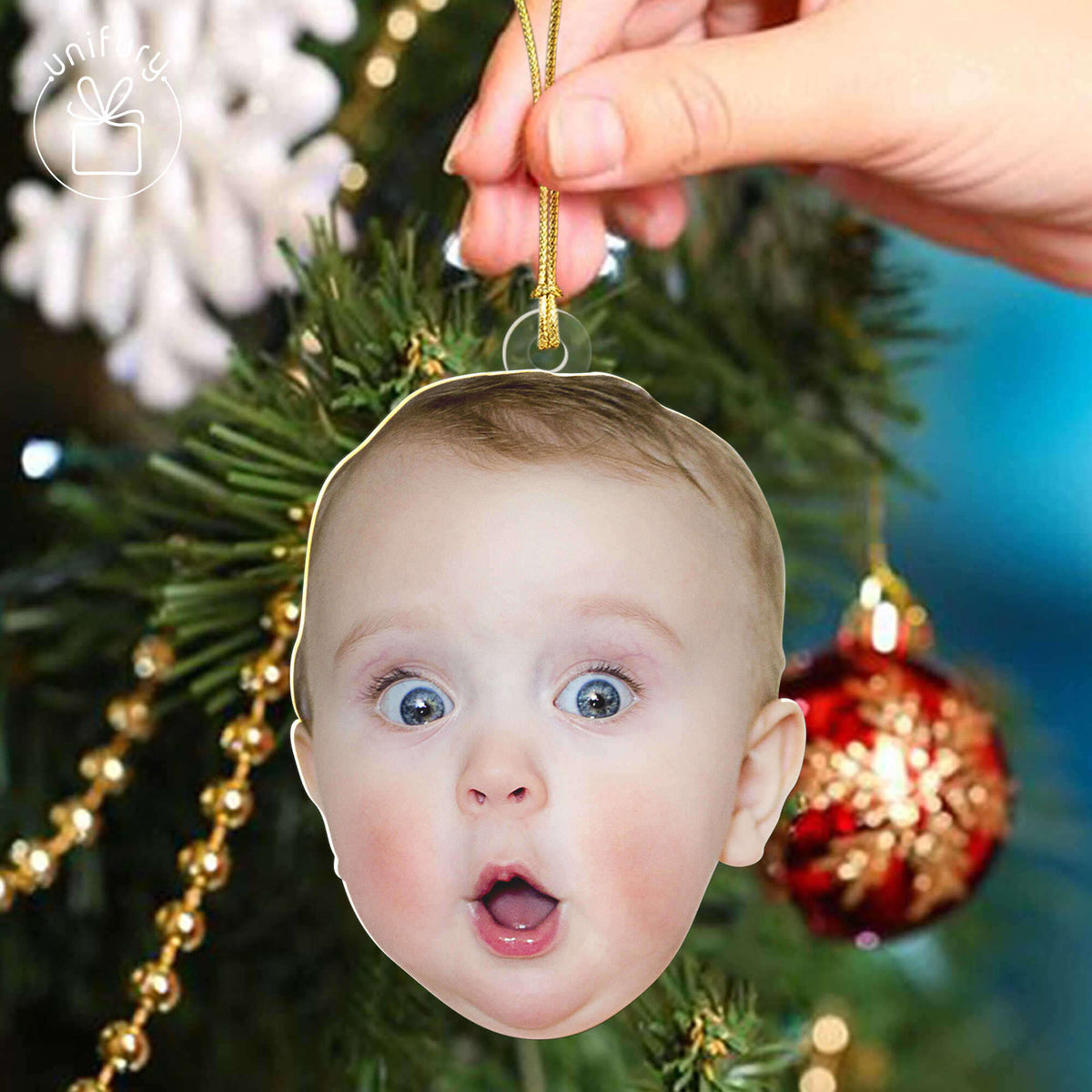 Personalized Christmas Custom Funny Face Baby Acrylic Ornament