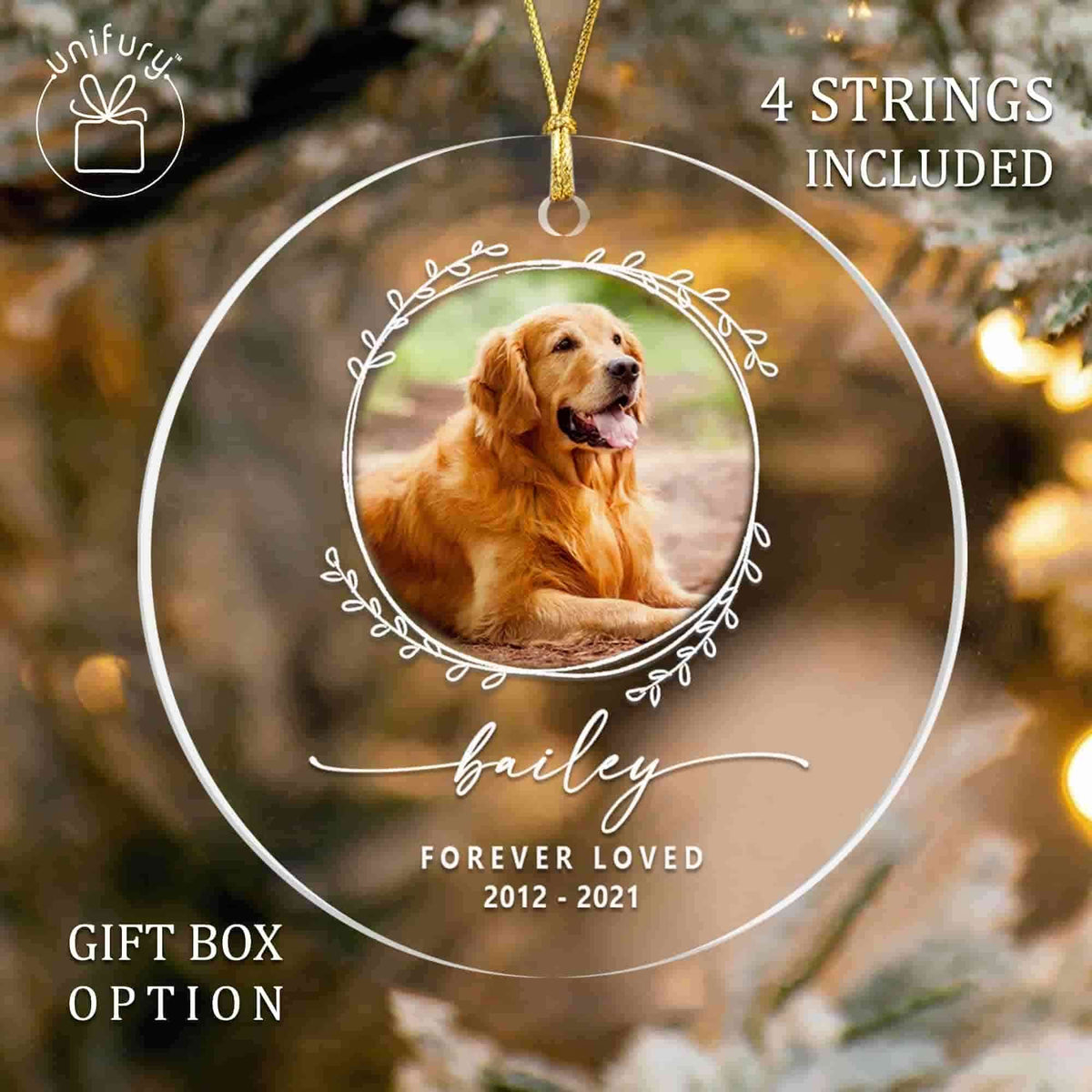 Personalized Pet Portrait Pet Memorial Acrylic Ornament