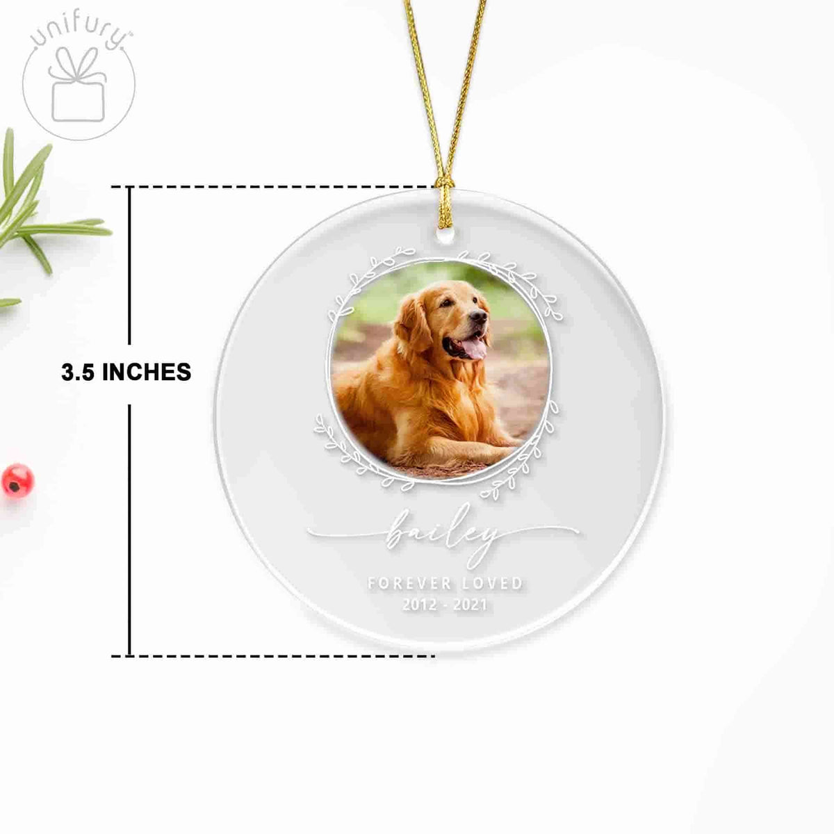 Personalized Pet Portrait Pet Memorial Acrylic Ornament