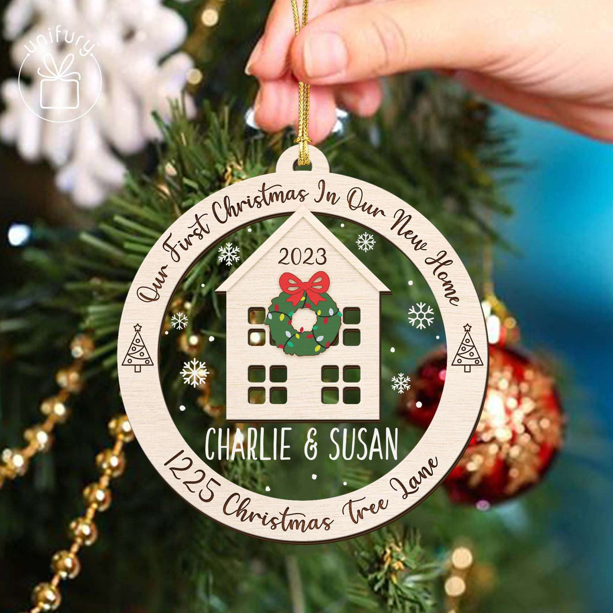 Basic Color Family New Home Customized Acrylic and Wood Ornament - Unifury