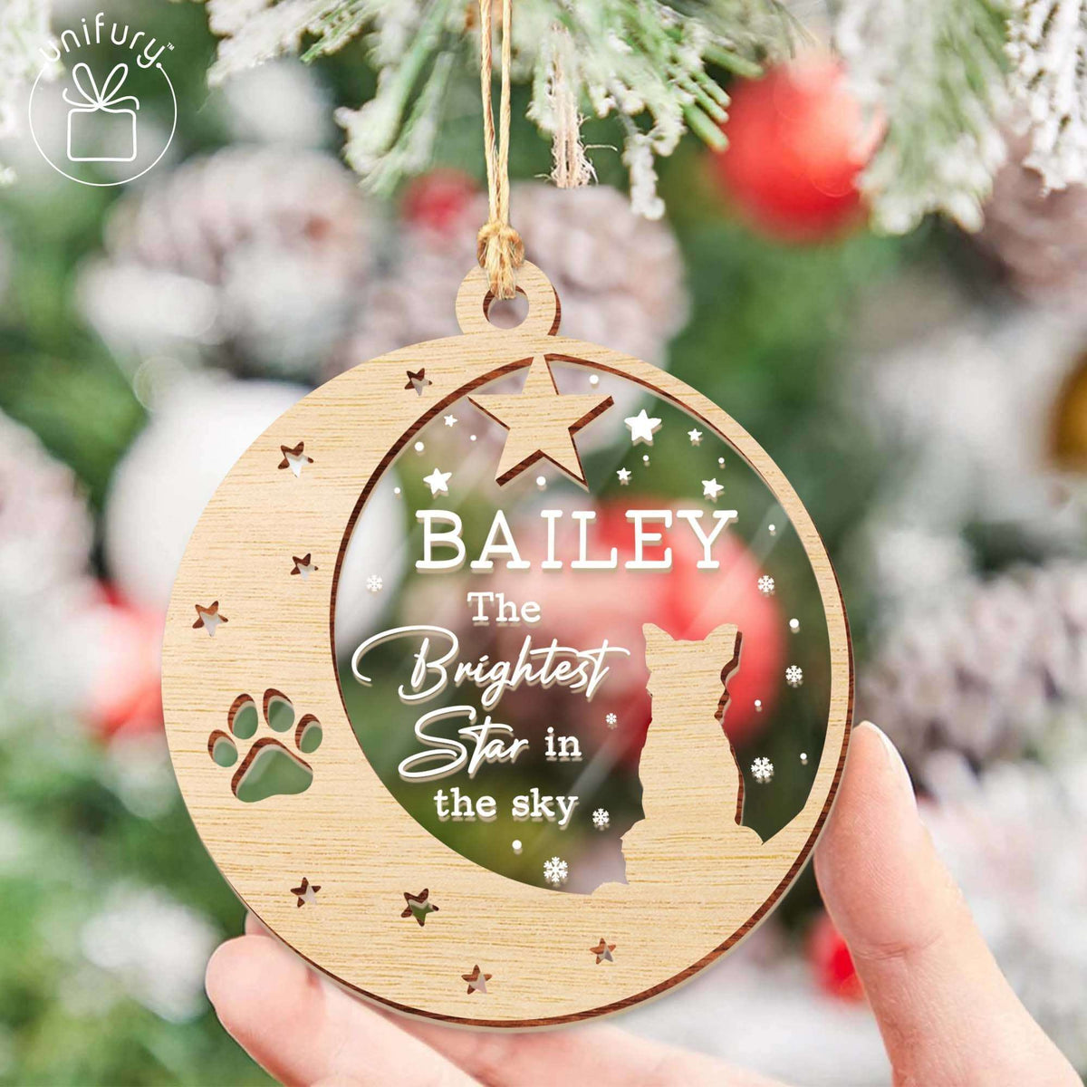 Dog Christmas Ornament Dog Lovers Acrylic and Wood Ornament