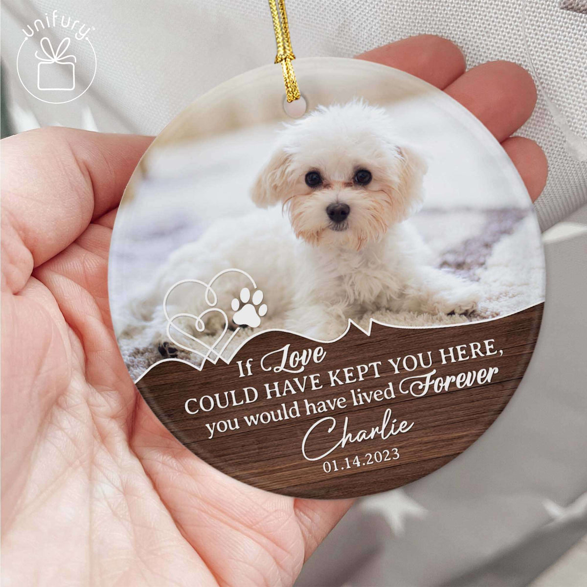 Dog Sympathy Gift Pet Memorial Custom Circle Ceramic Ornament