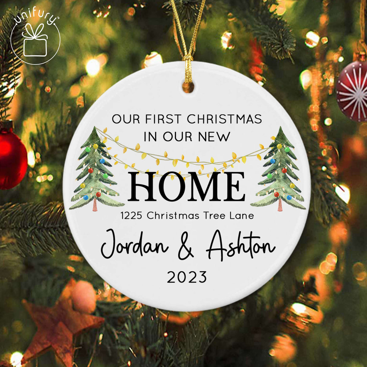 First Family New Home Ceramic Circle Ornament