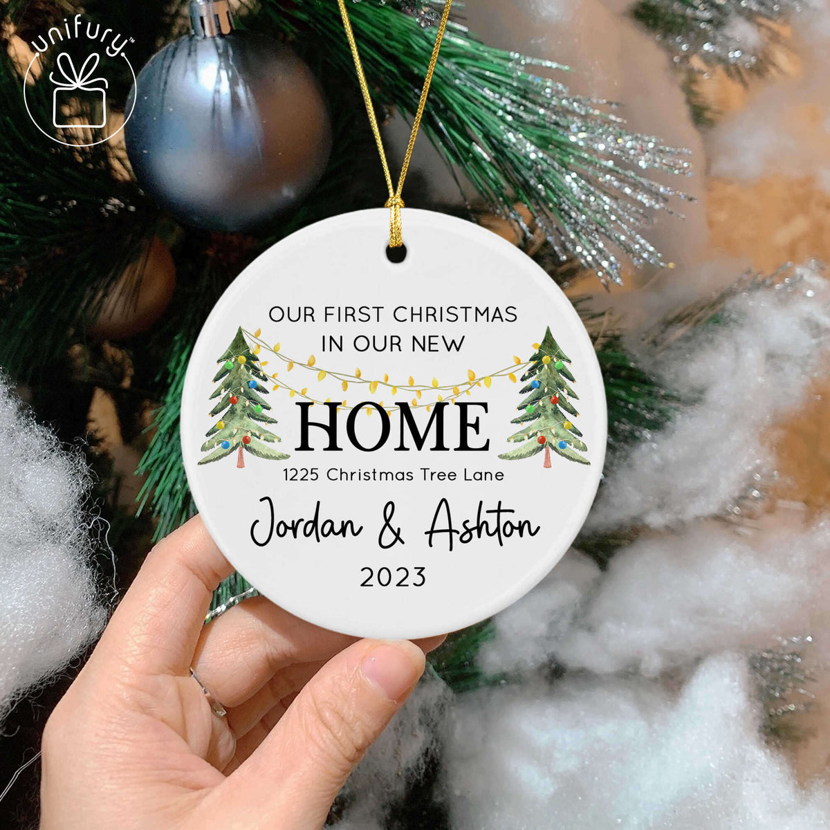 First Family New Home Ceramic Circle Ornament