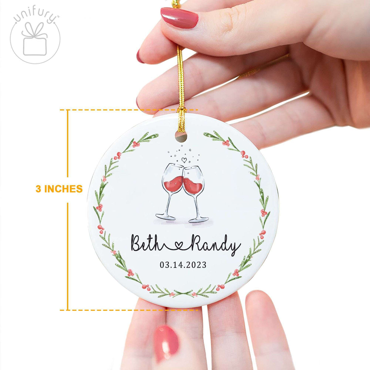Married Basic Color Ceramic Circle Ornament