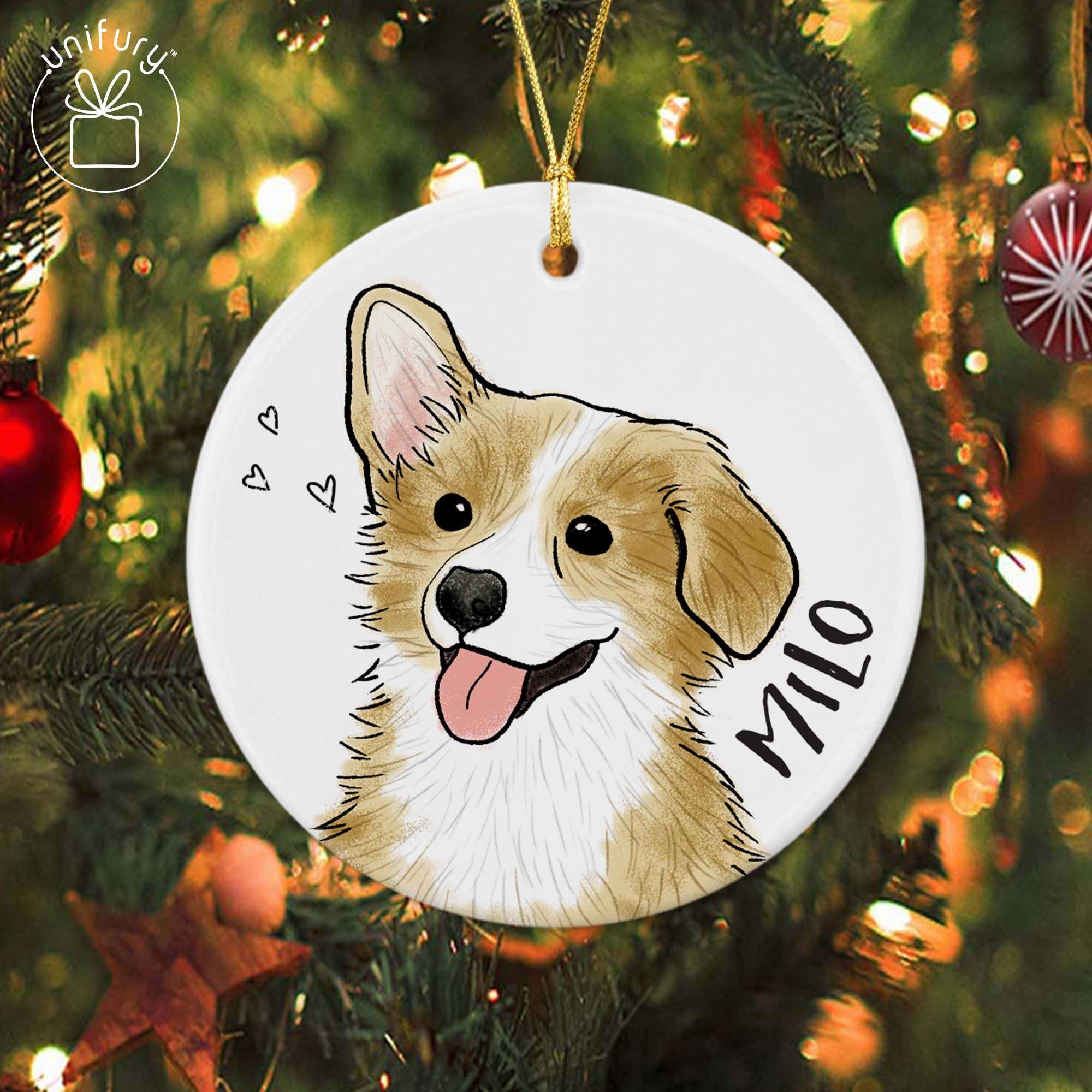 Customized Wooden Basic Color Pet and Family Christmas Ornaments - Unifury