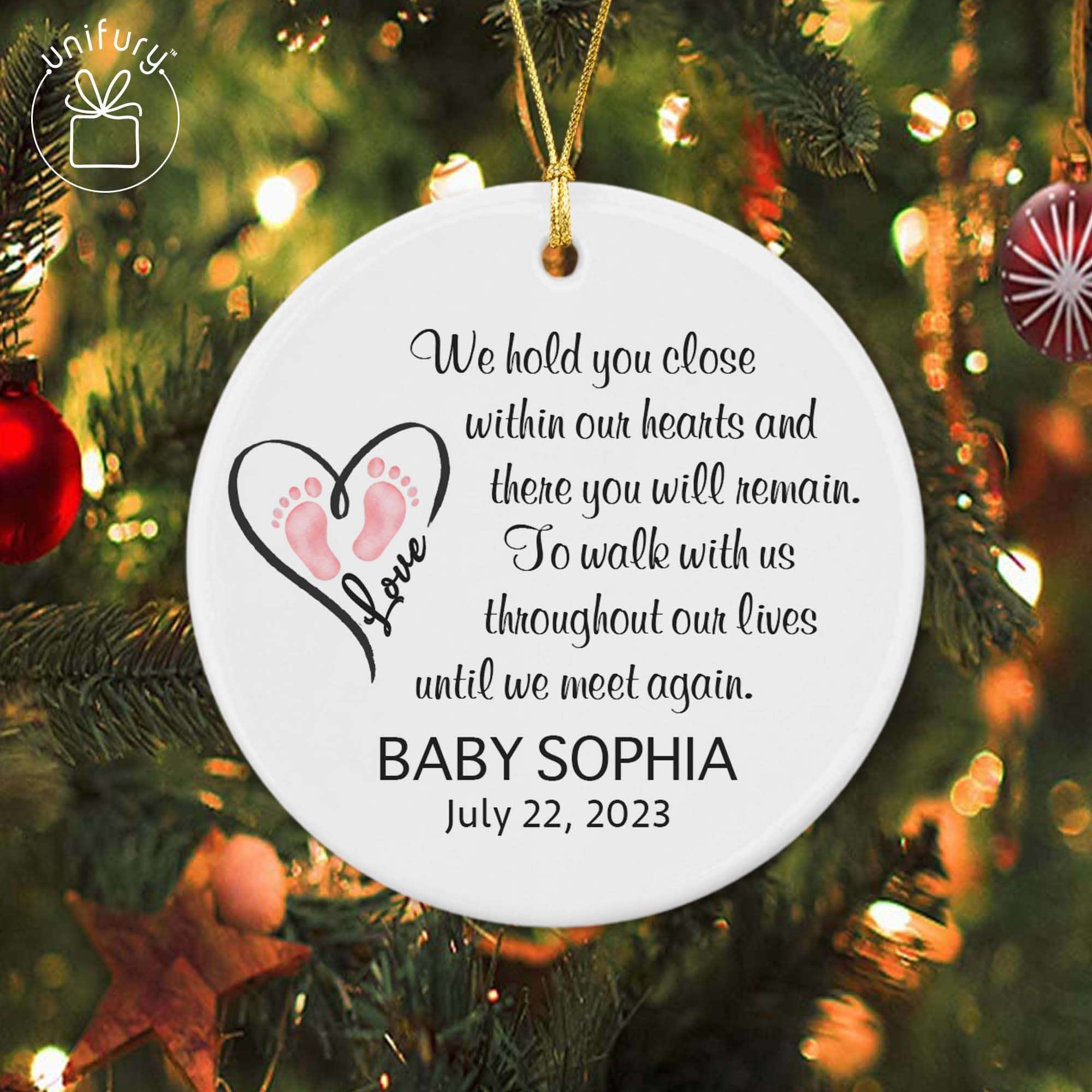 I Carried You Baby Memorial Customized Acrylic Ornaments Ornament with Gift Box Unifury