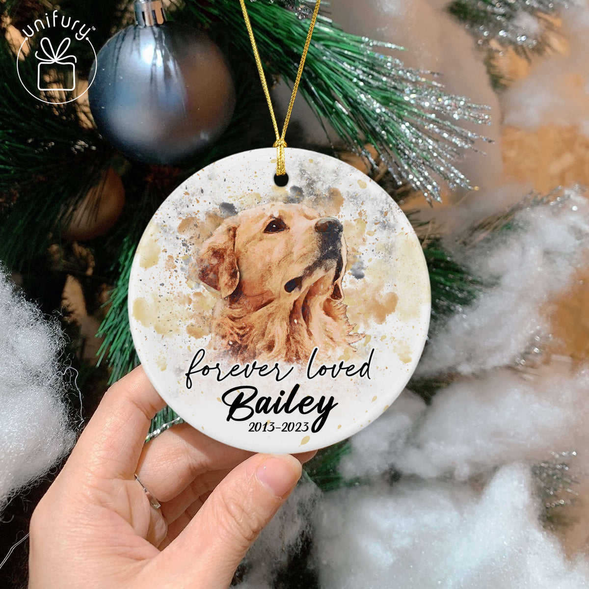 Watercolor Pet Portrait Pet Memorial Ceramic Circle for Dog Lovers