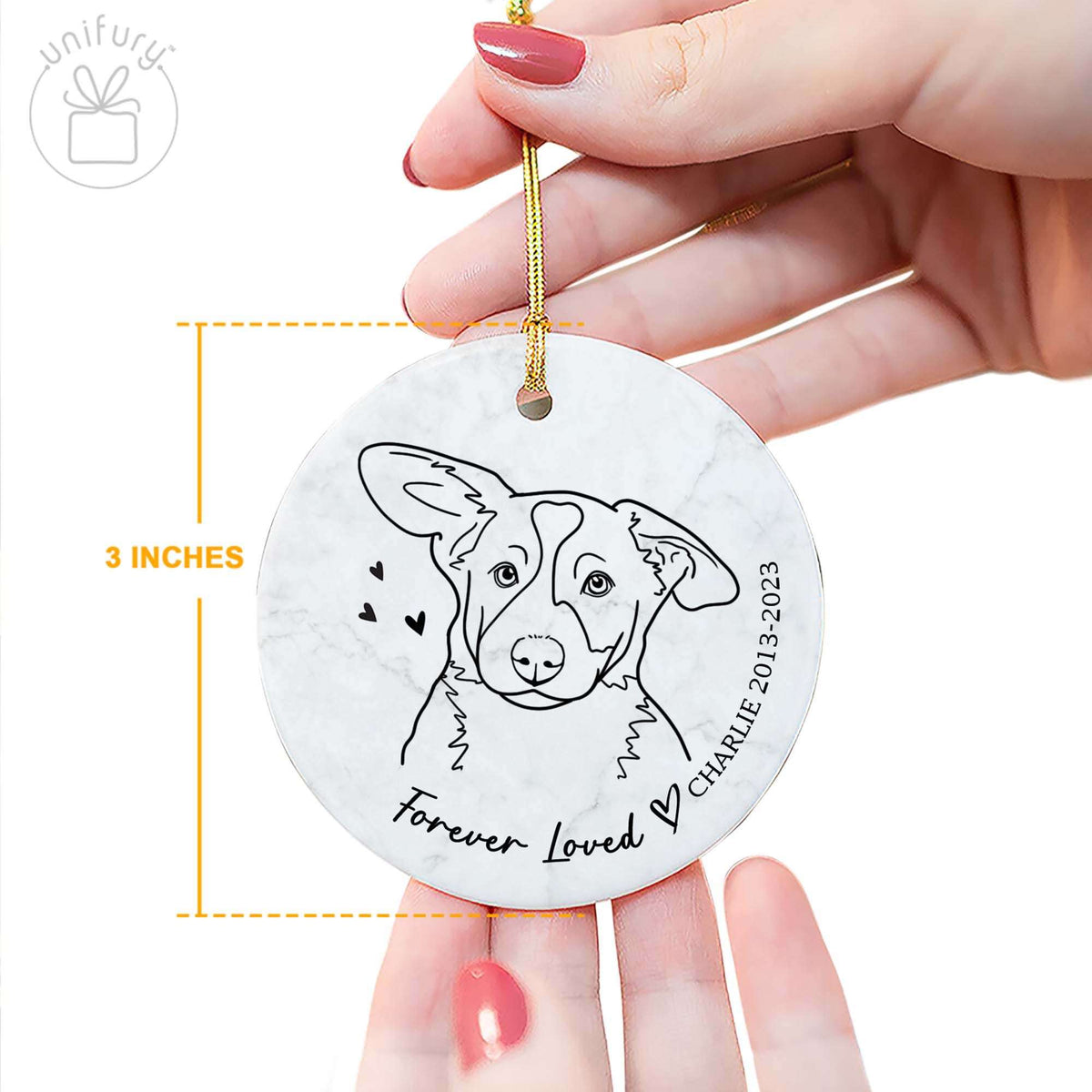 Personalized Custom Pet Line Art Memorial Ceramic Circle