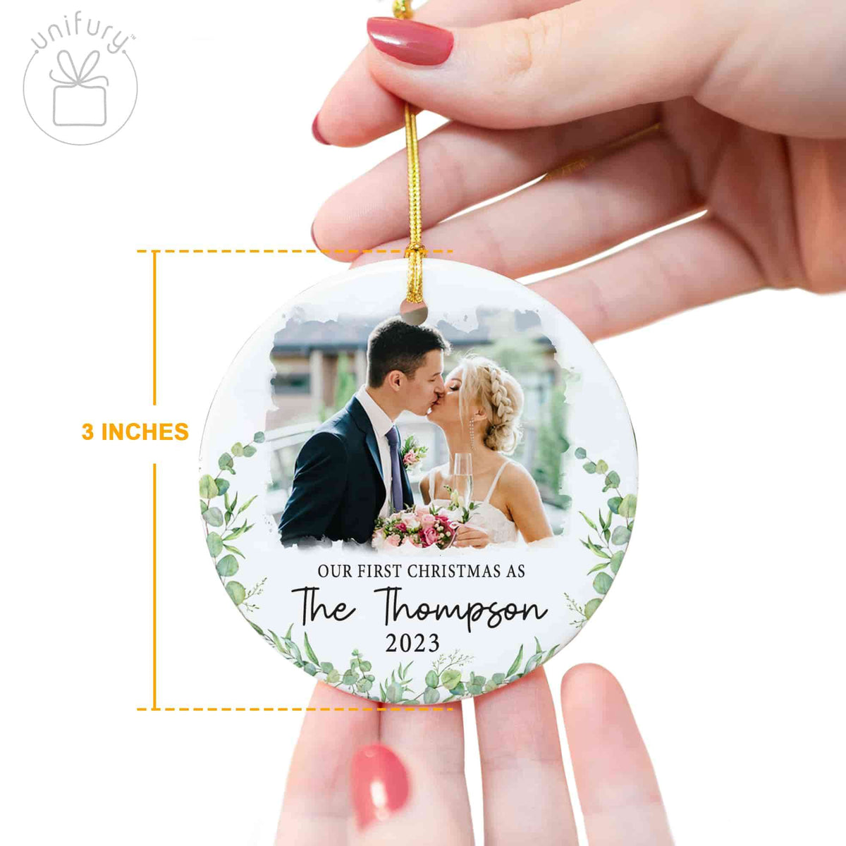 Newly Wedding Leaves Ceramic Circle Orament