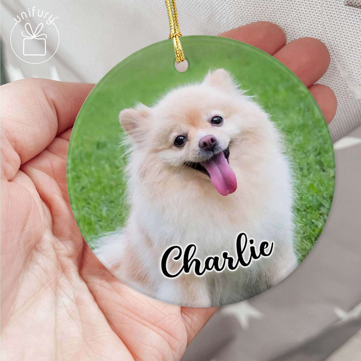 Dog in Heaven Ornament Dog Lovers Pet Memorial Ceramic Circle