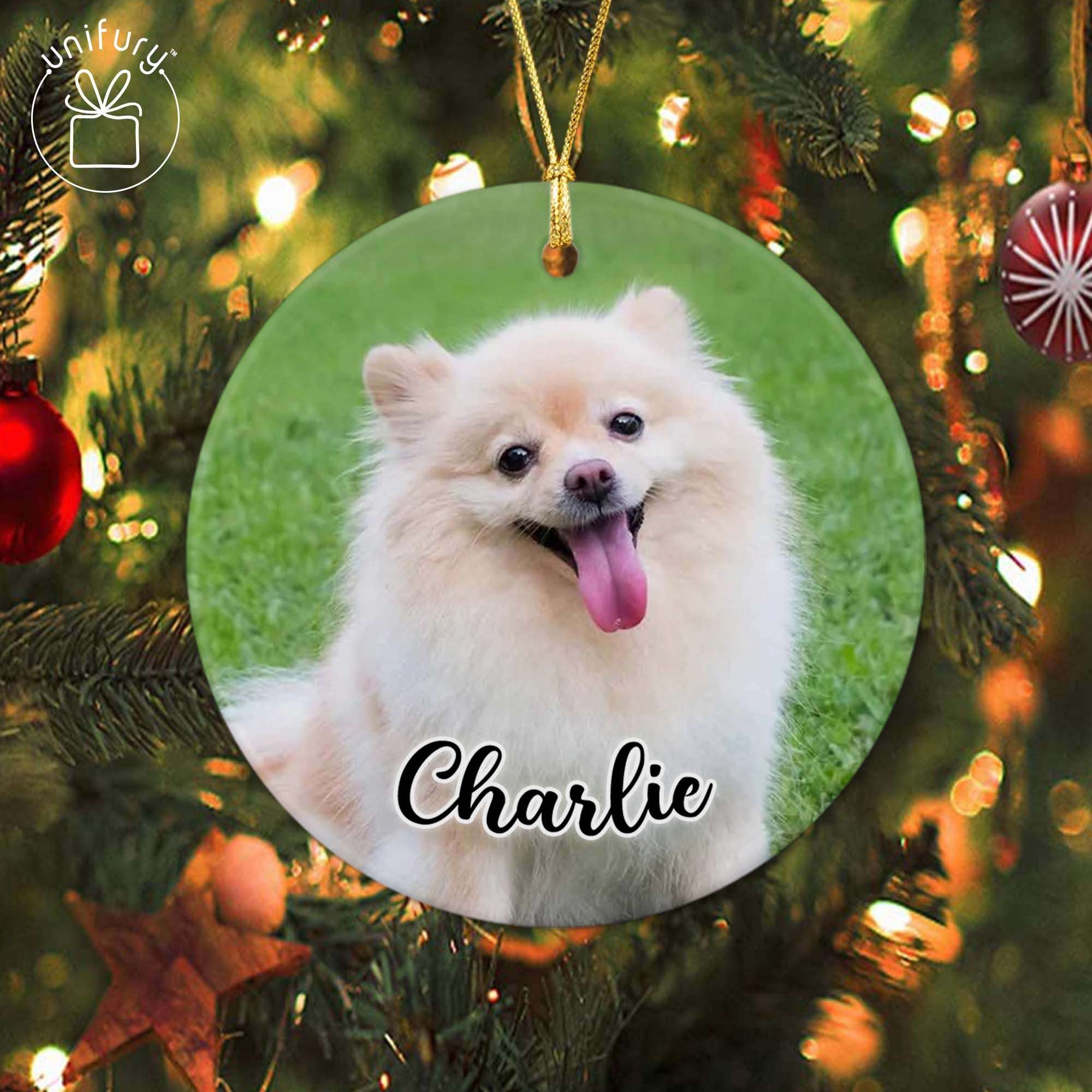  Unifury Custom Dog Ornament with Picture, Christmas Photo Ornament  Dog Ornaments in Memory, Wooden Pet Ornaments, Custom Photo Ornament  Christmas Picture, Style 5 : Pet Supplies