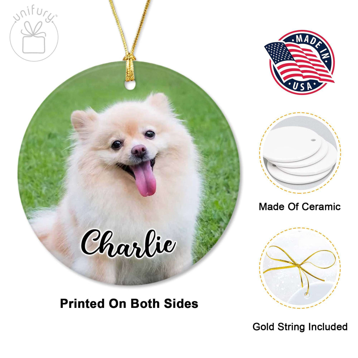 Honor Your Dog Custom Ceramic Ornament