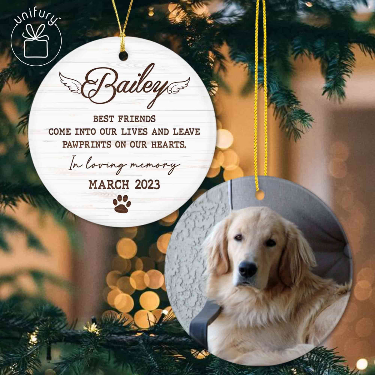 Custom Pet Portrait Pet Memorial Ceramic Circle Ornaments