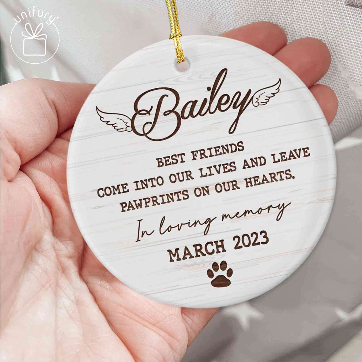 Custom Pet Portrait Pet Memorial Ceramic Circle Ornaments