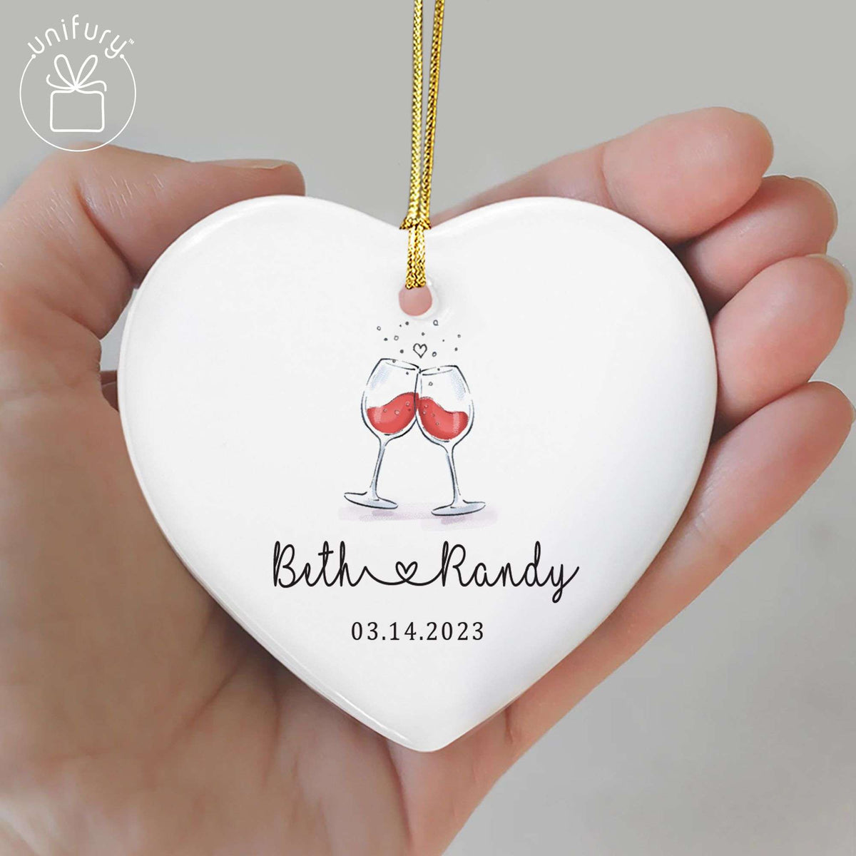 Married Basic Color Ceramic Heart Ornament