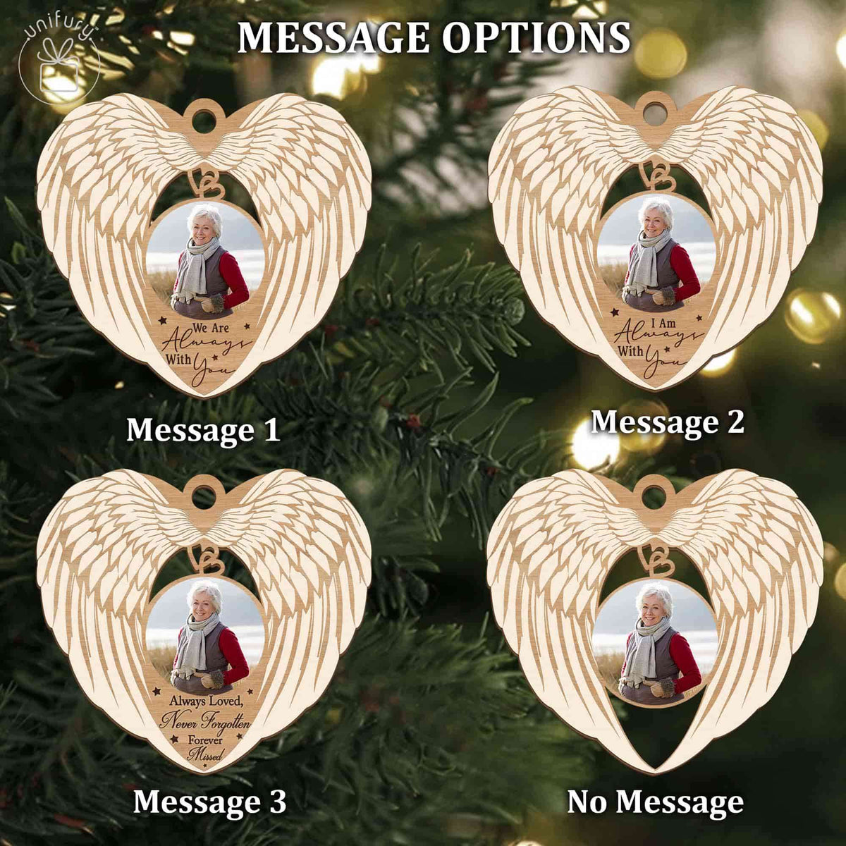 Angel Wings Memorial Custom Photo Customized Wooden Ornaments