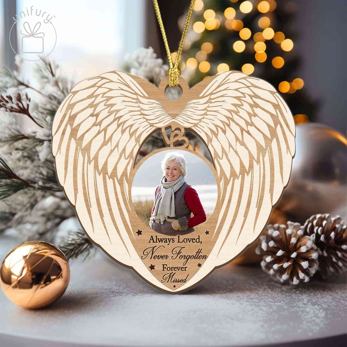 Angel Wings Memorial Custom Photo Customized Wooden Ornaments
