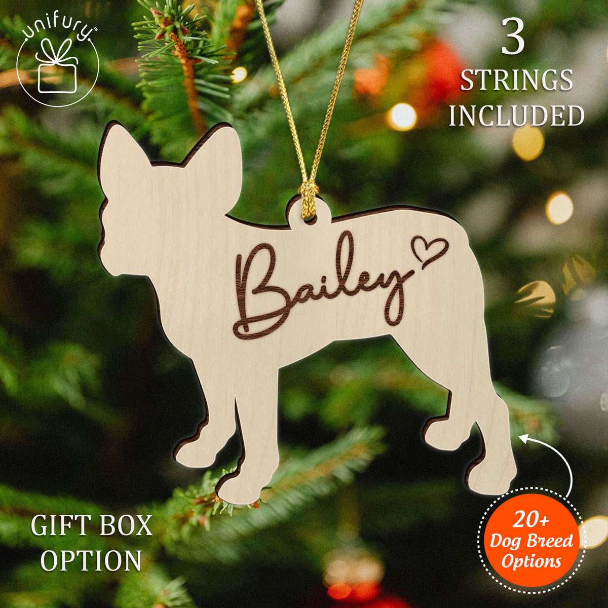 Customized Dog Christmas Wooden Ornament for Dog Lovers