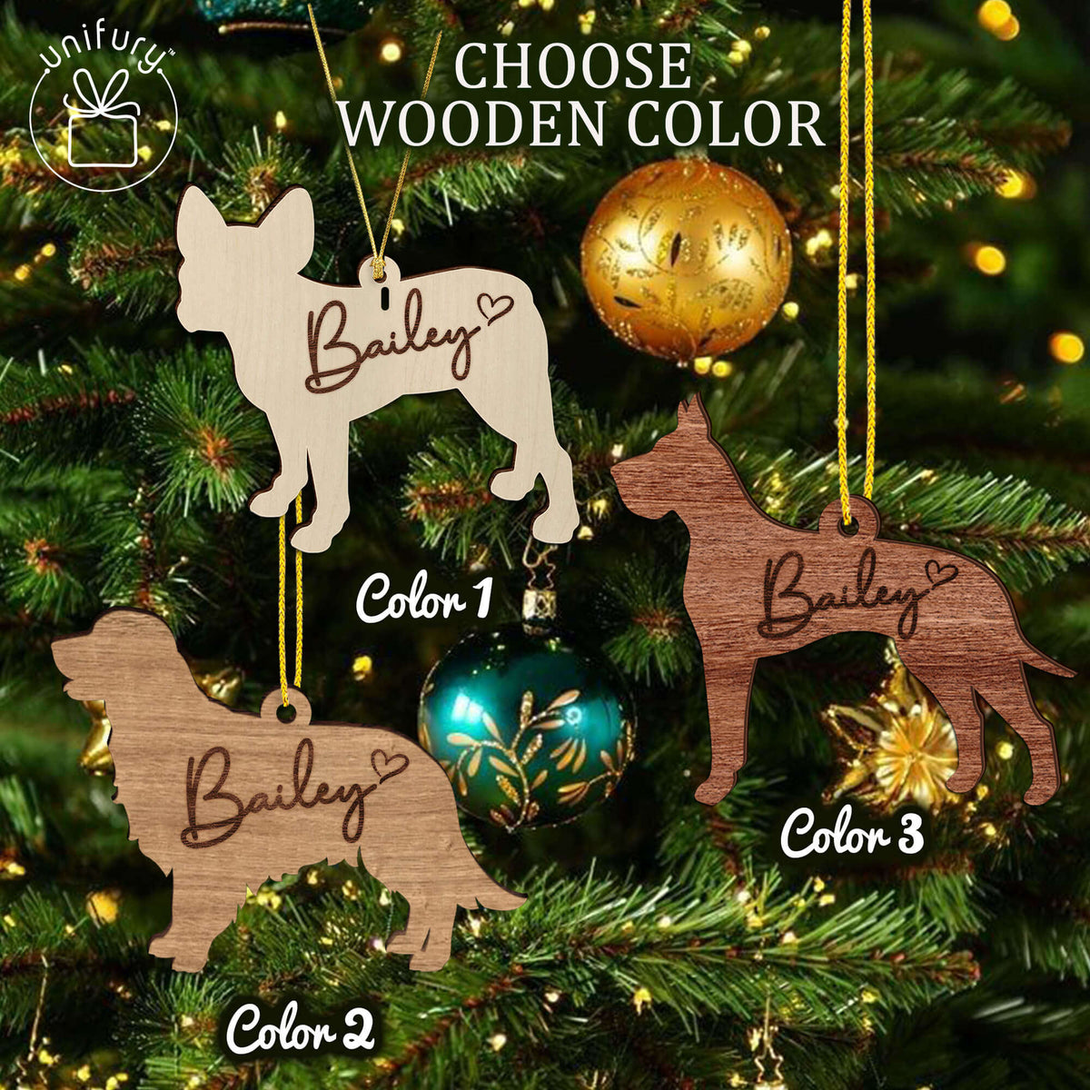 Customized Dog Christmas Wooden Ornament for Dog Lovers