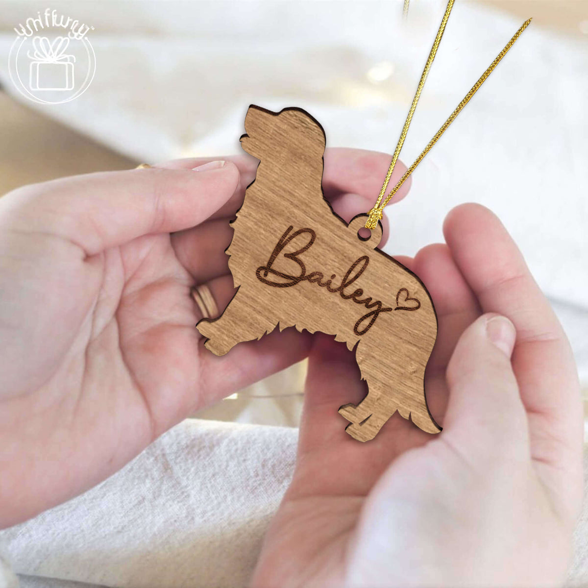 Customized Dog Christmas Wooden Ornament for Dog Lovers