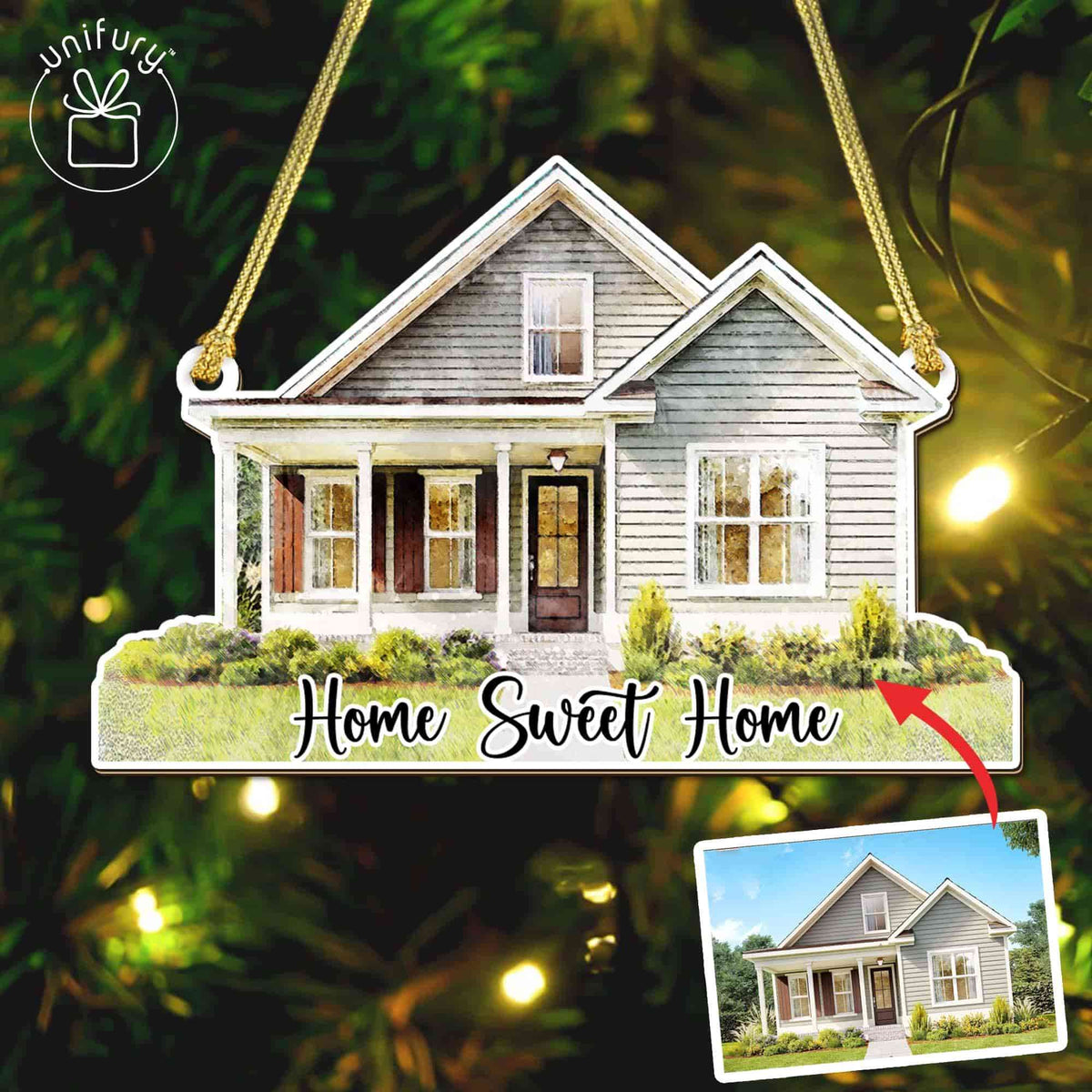 Personalized Family First Christmas House Wooden Ornaments