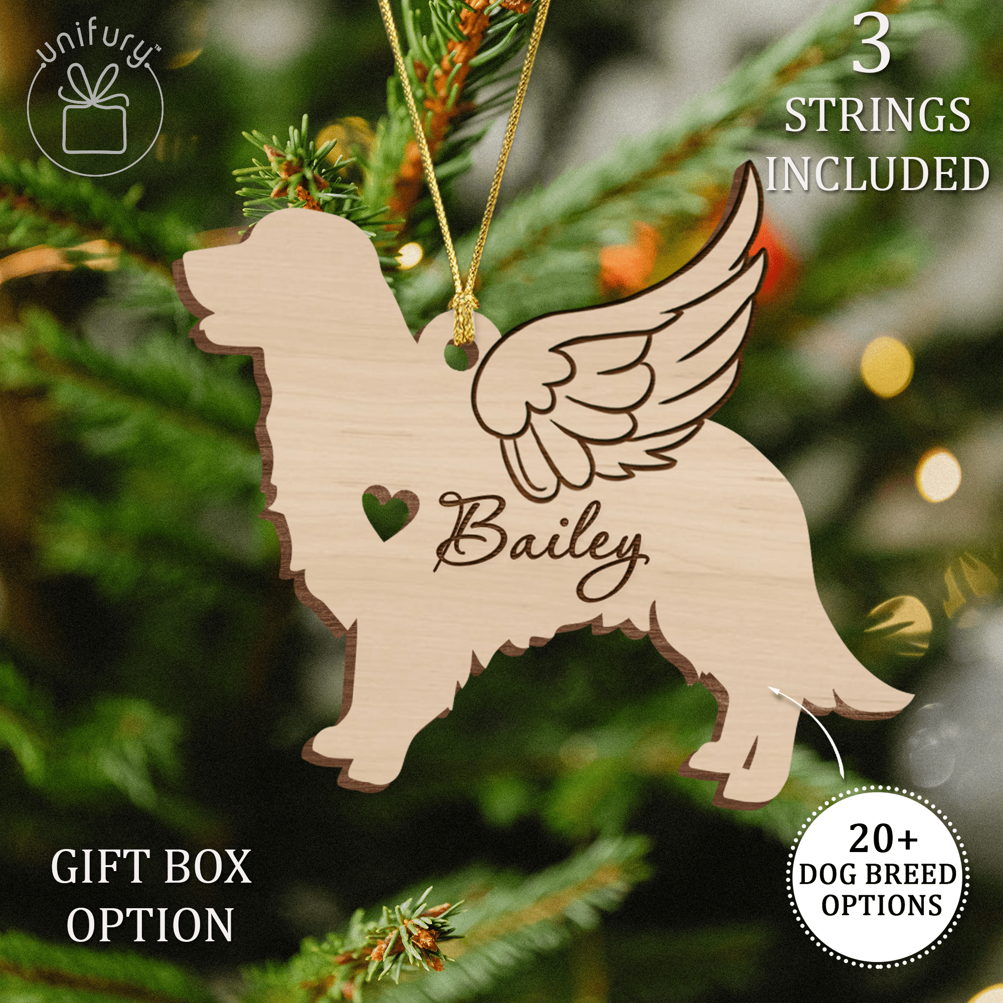 Angel dog 2025 ornaments personalized