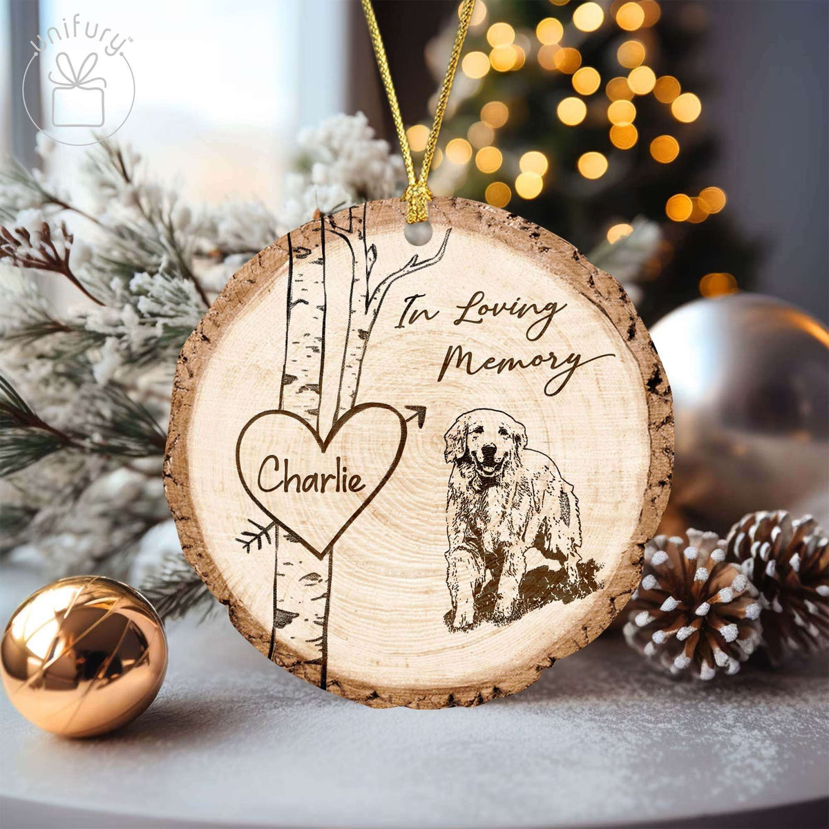 Personalized Pet Memorial Shape Wooden Ornament for Dog Lovers