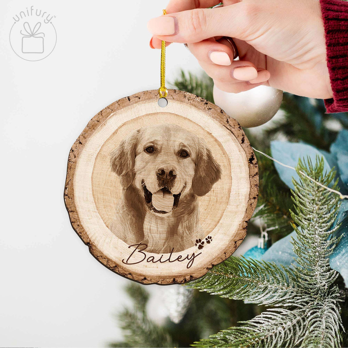 Custom Photo Pet&#39;s Face Dog Lovers Wooden Ornament