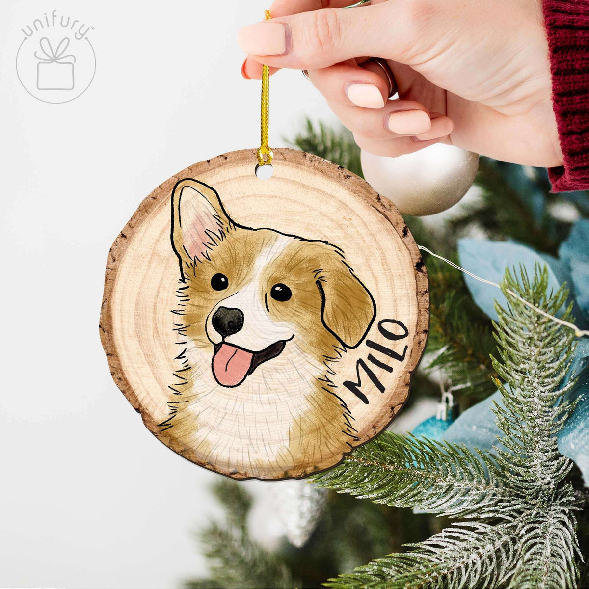 Unique Pet&#39;s Face Wooden Ornament - Hand-Draw Dog Potrait From Photo - Gifts For Dog Mom, Dad, Dog Lovers