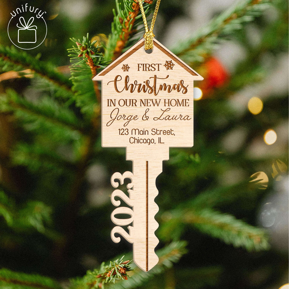 Our First Christmas as Family Personalized Wooden Ornament