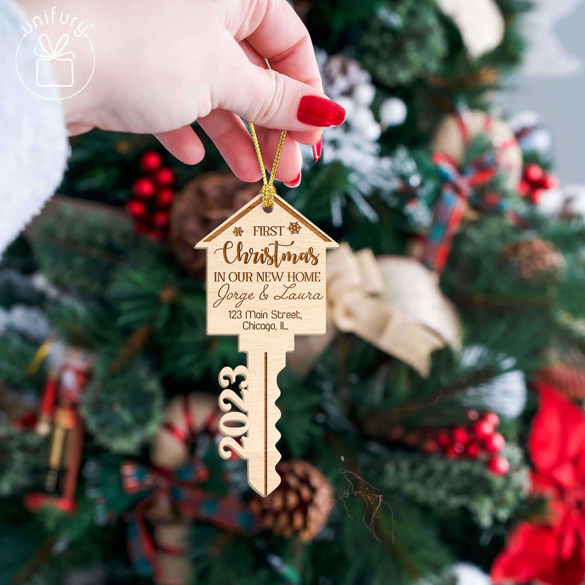 Our First Christmas as Family Personalized Wooden Ornament
