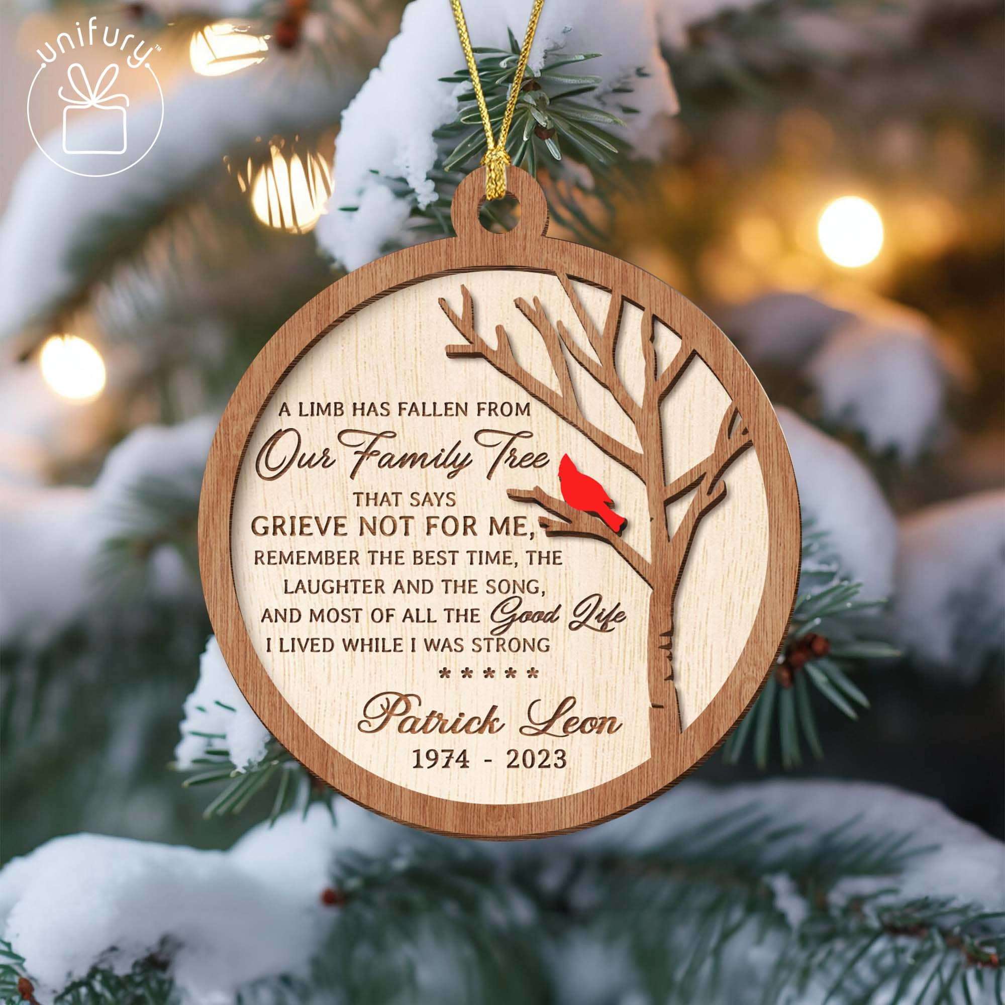Memorial Ornament I Thank My God Every Time I Remember You Loss of Family  Custom Wooden Tree Decor 