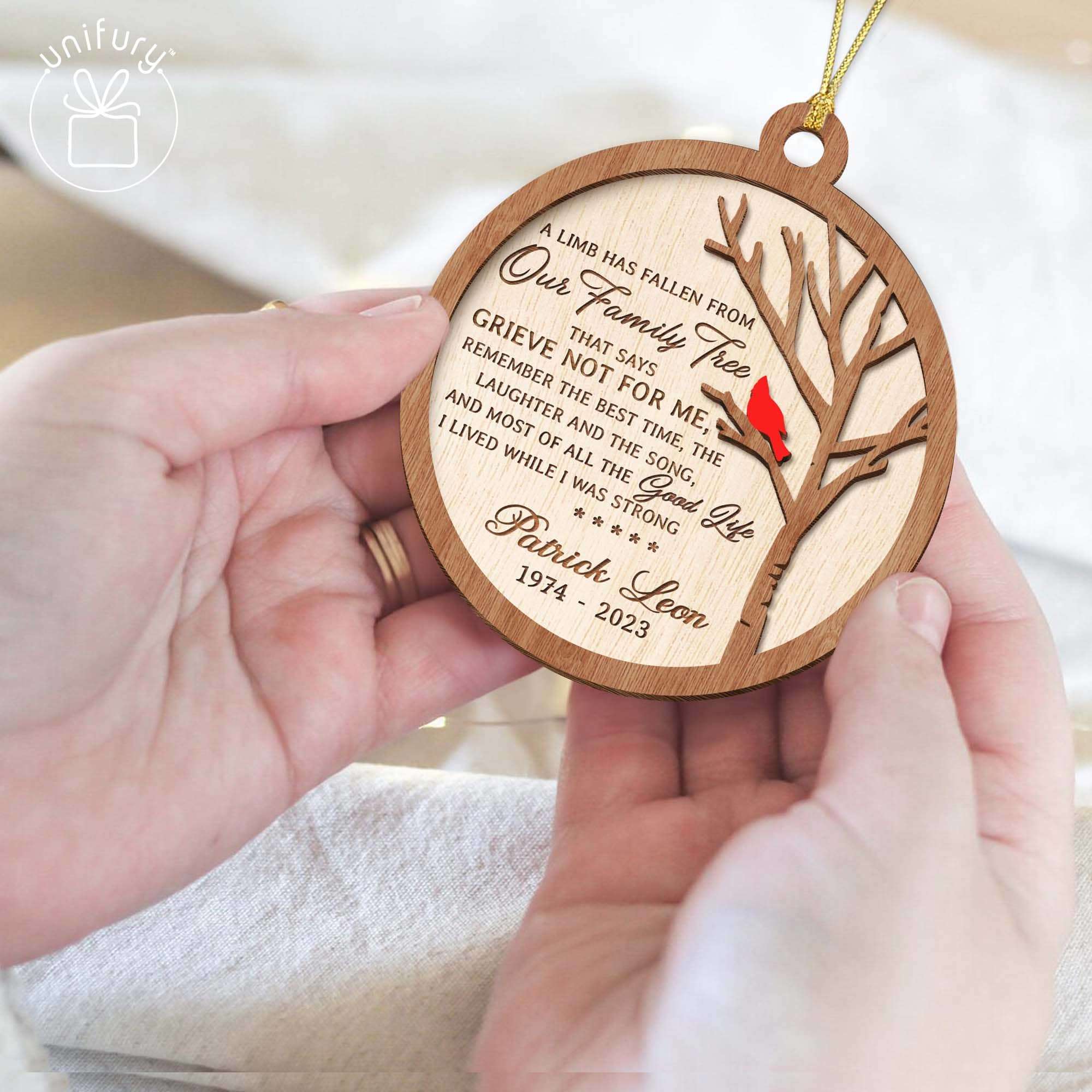 Your Light Will Always Shine In Our Memorial Custom Wooden Ornaments