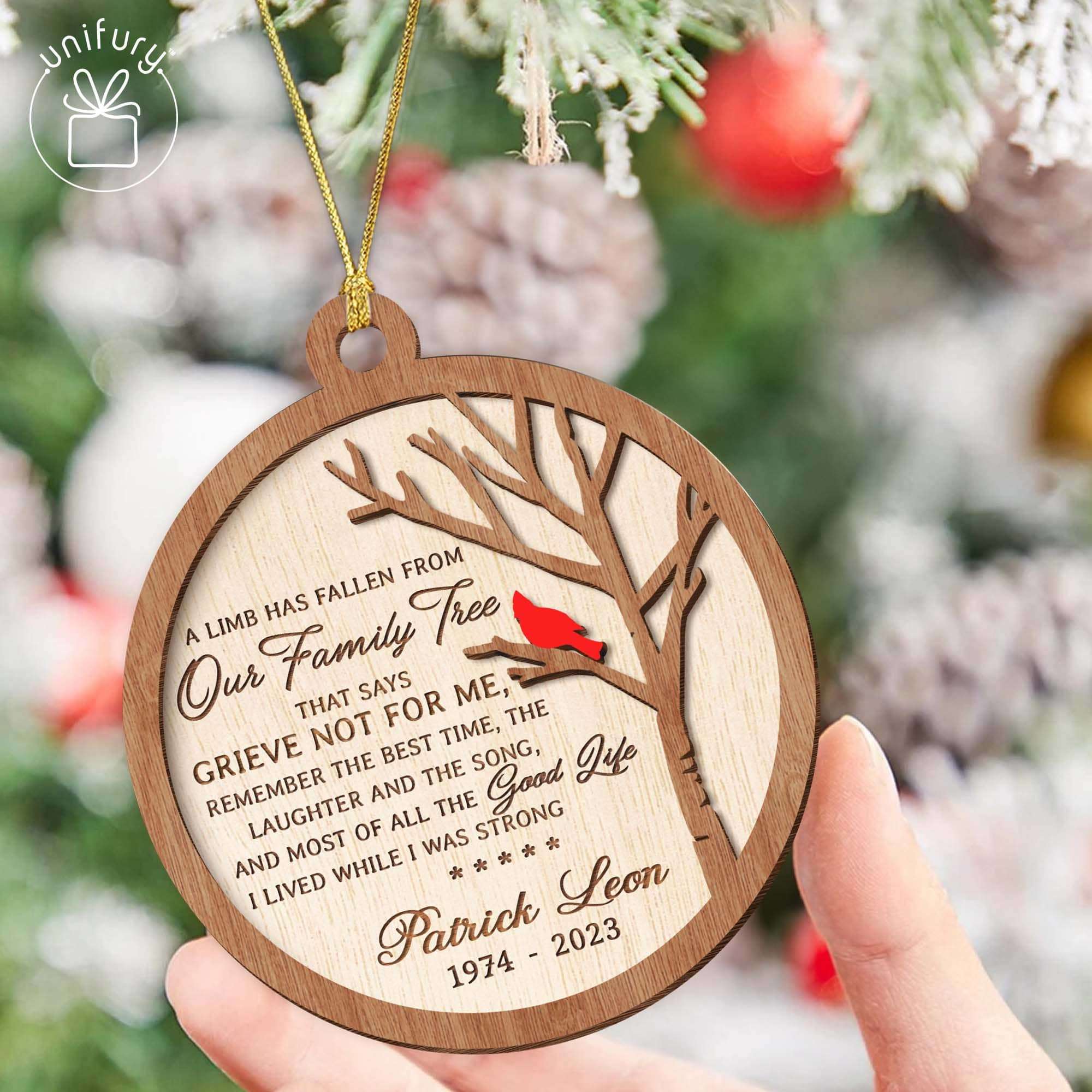 Your Light Will Always Shine In Our Memorial Custom Wooden Ornaments