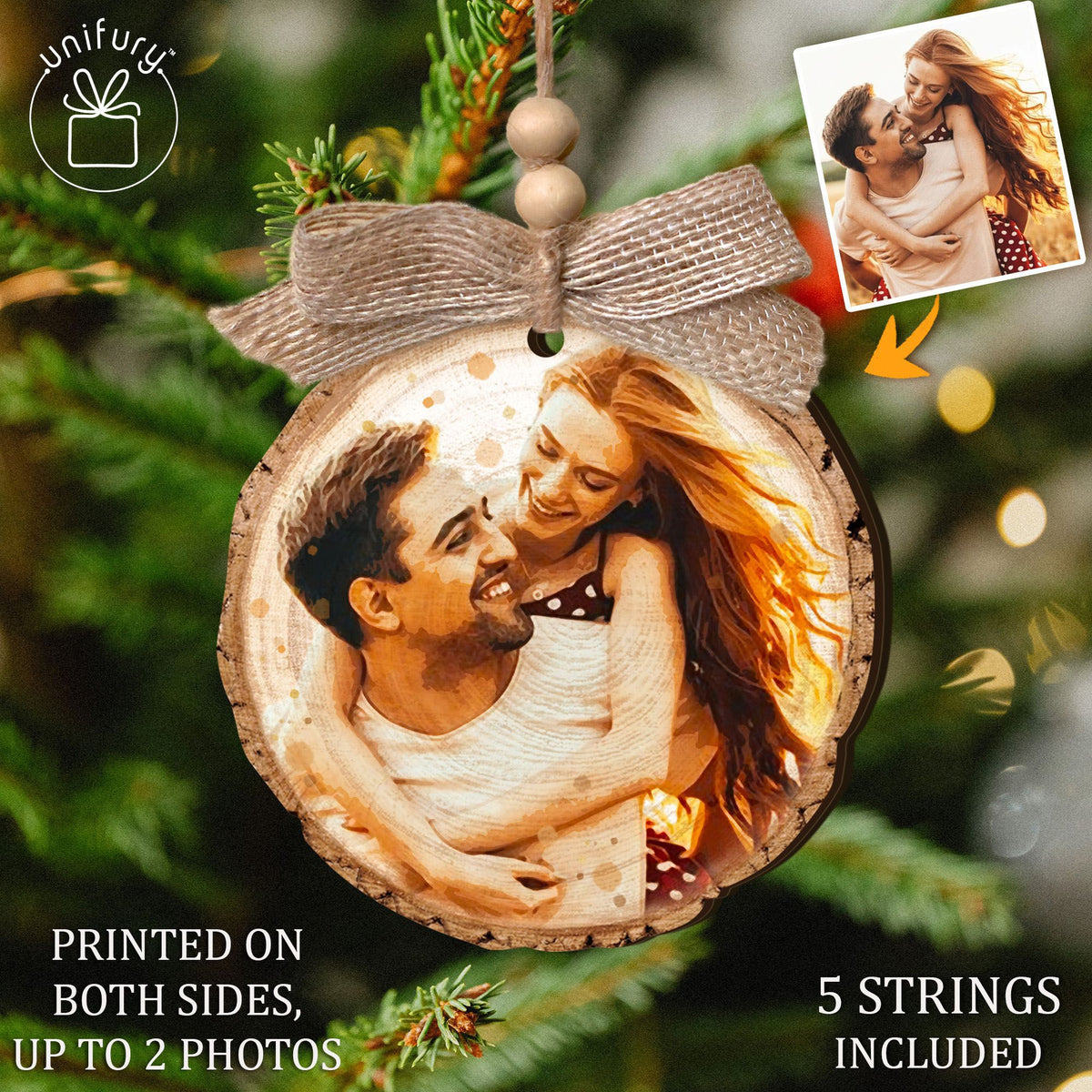 Custom Photo On Wooden Ornament - Gifts For Anniversary, Family, Pet Lovers