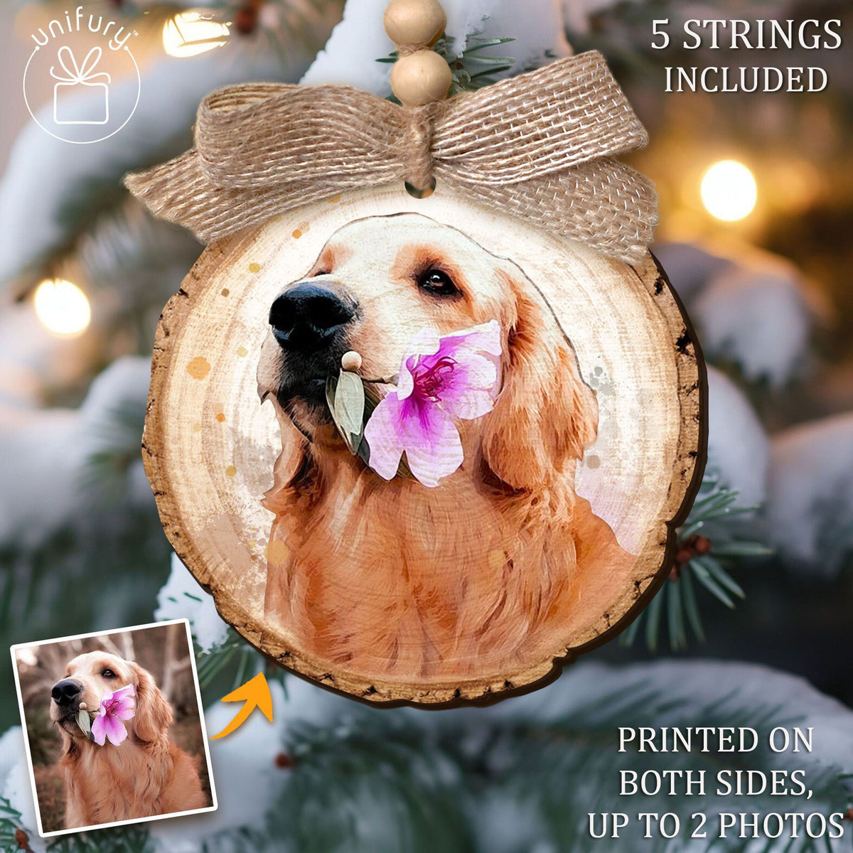 Custom Photo On Wooden Ornament - Gifts For Anniversary, Family, Pet Lovers