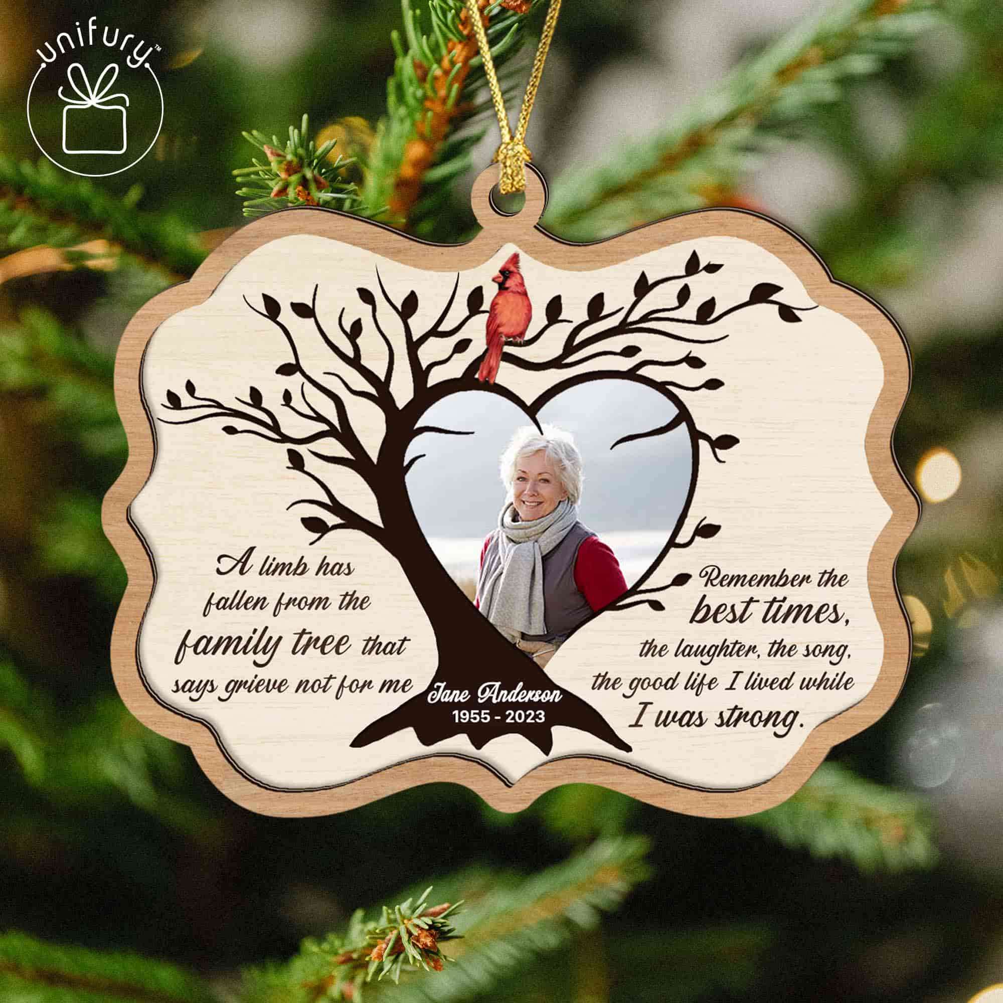 Personalized A Limb Has Fallen Cardinal Memorial Wooden Ornaments - Unifury