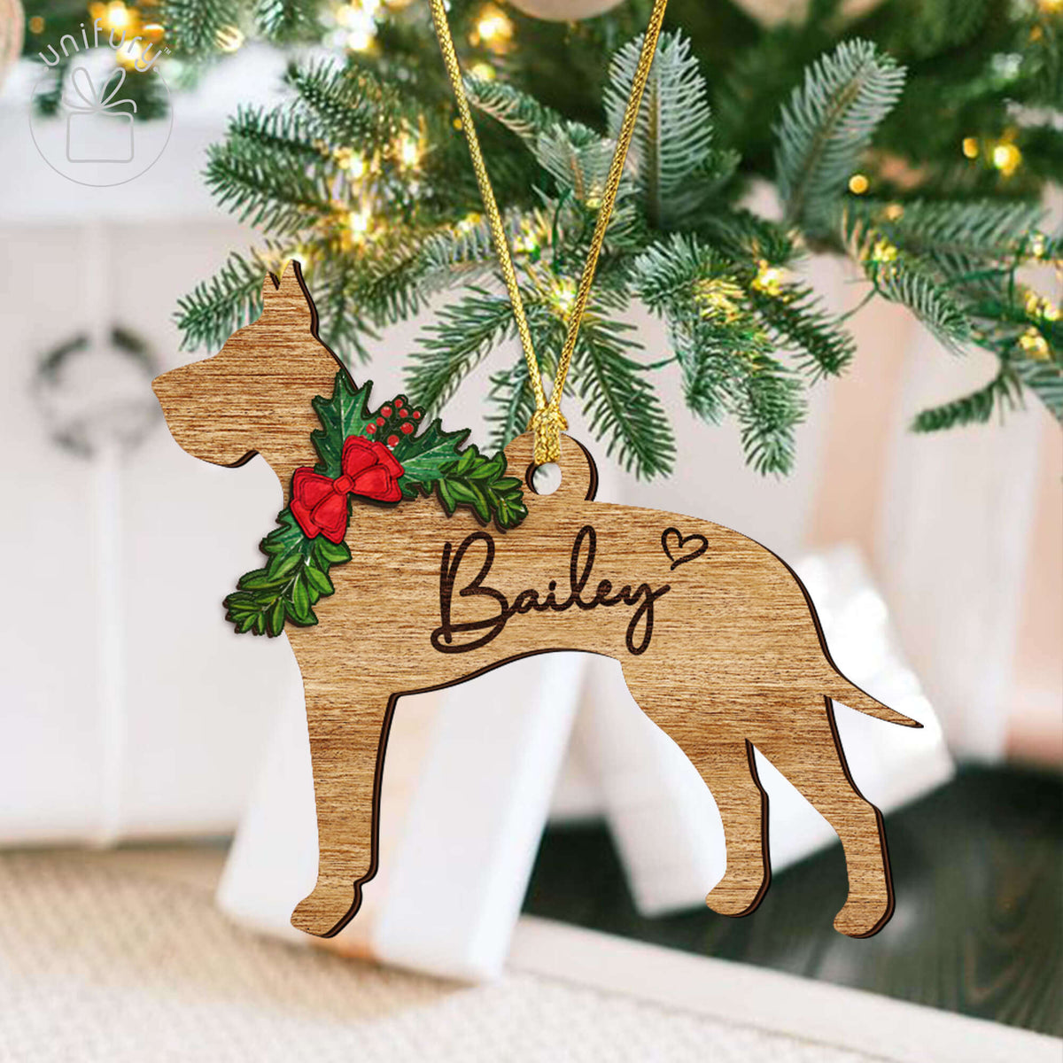 Unique 1st Dog Multiple Sizes Christmas Wooden Ornament