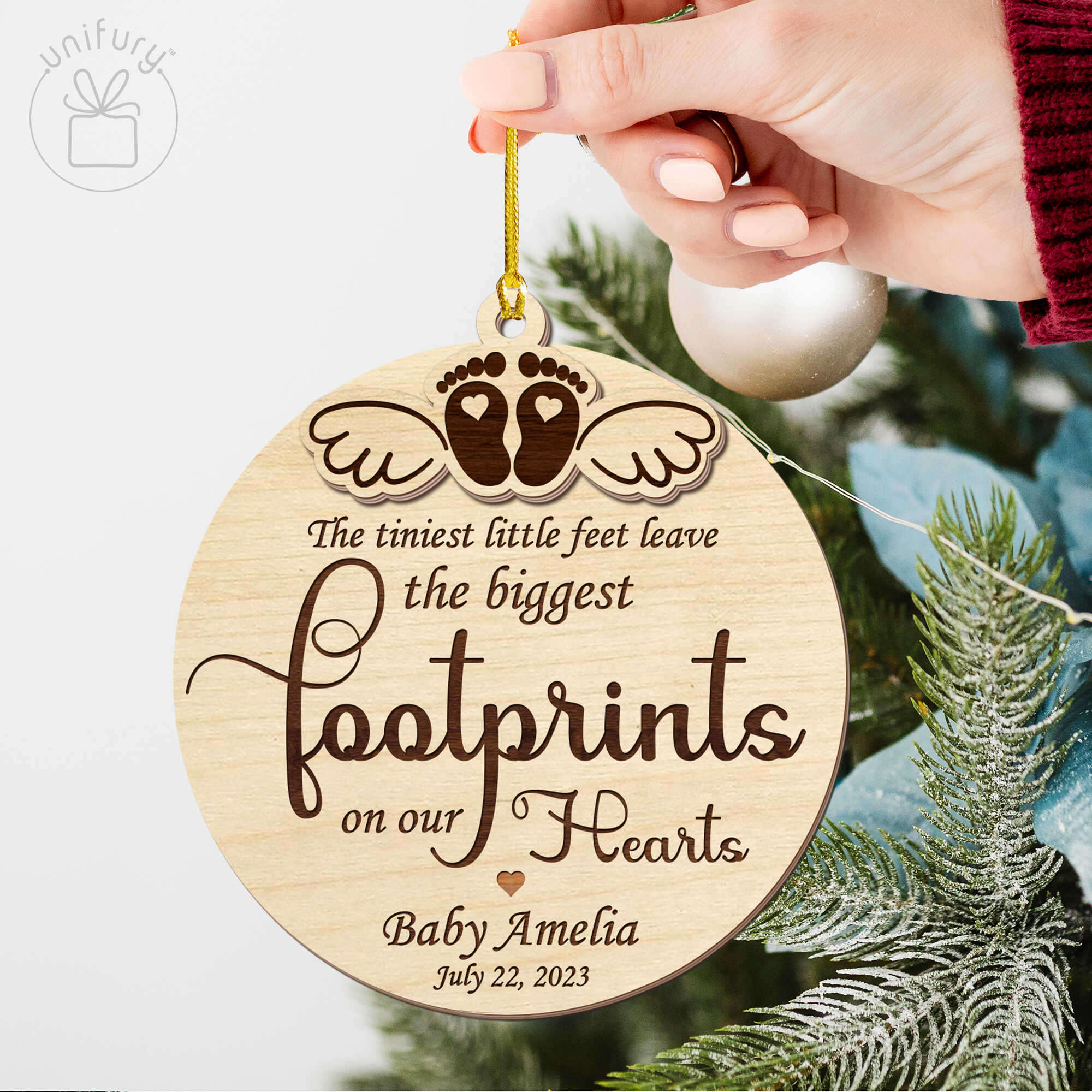 Your Light Will Always Shine In Our Memorial Custom Wooden Ornaments