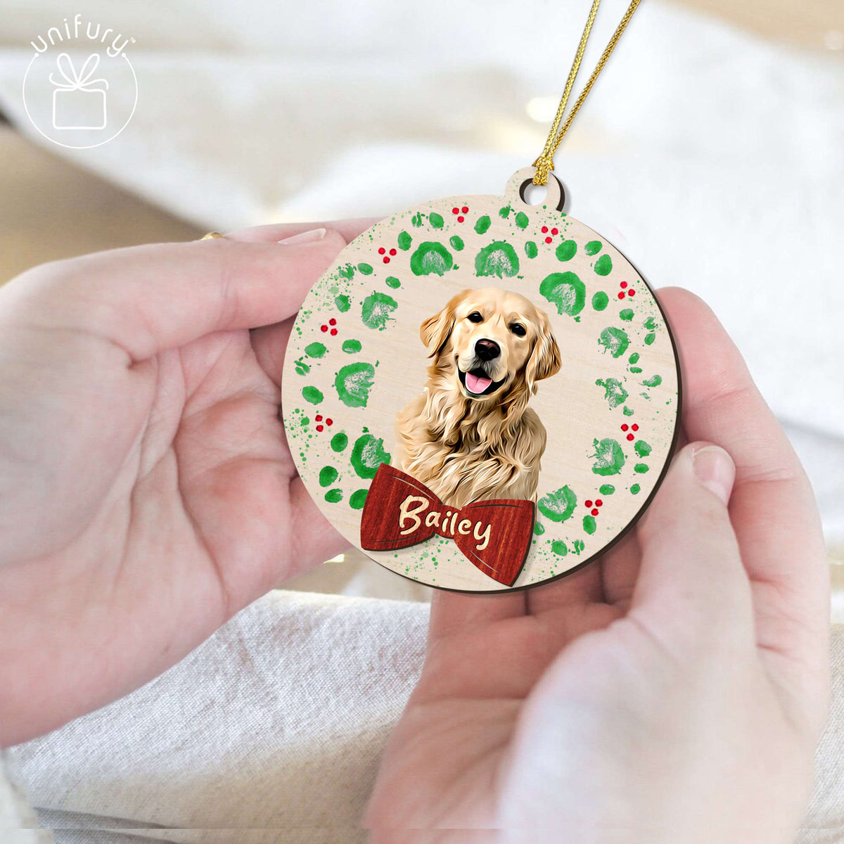 Unique Pet Portrait Wooden Ornament for Dog Lovers