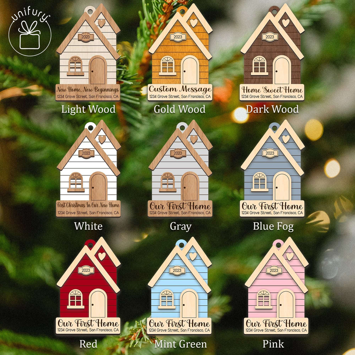 Unique Family First Christmas House Wooden Ornament