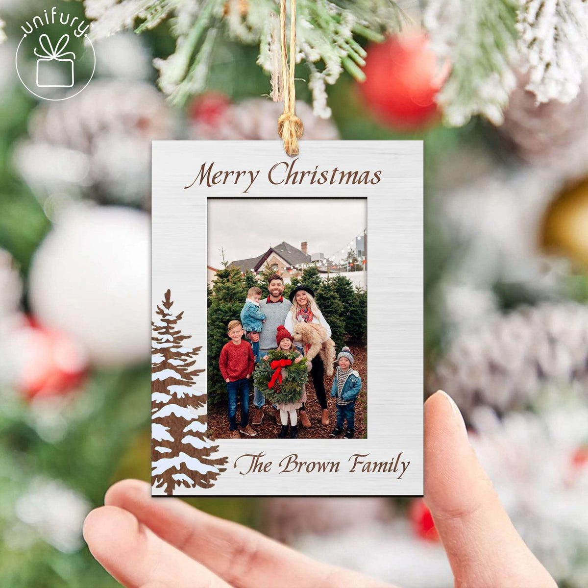 1st Christmas Family Picture In Mini Frame Wooden Ornaments