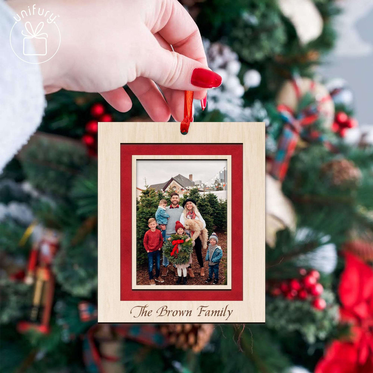 1st Family Christmas Personalized Picture Wooden Ornaments