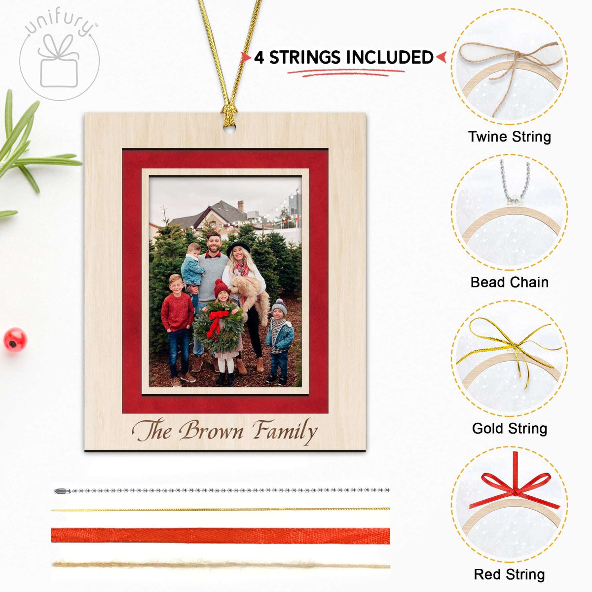 1st Family Christmas Personalized Picture Wooden Ornaments