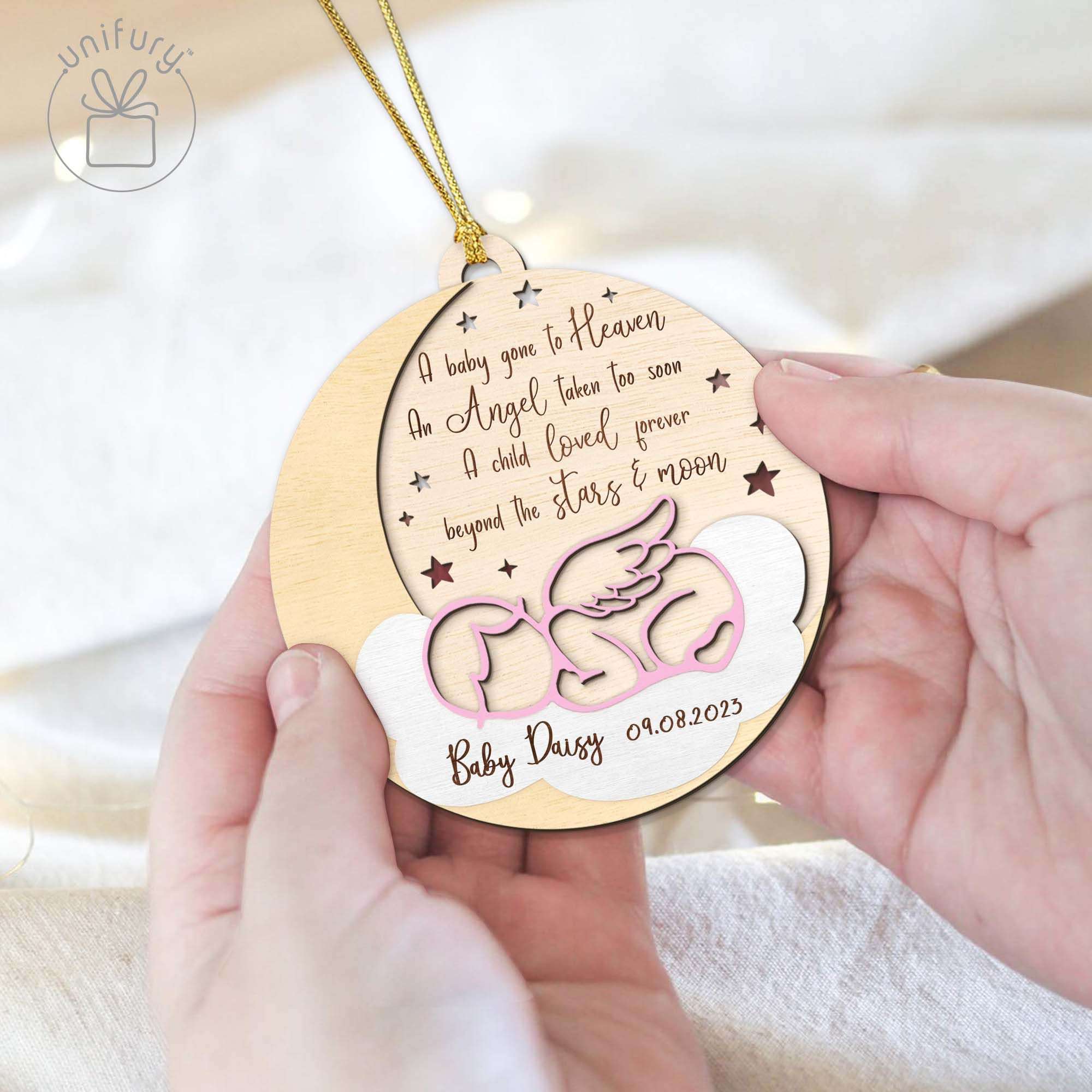 I Carried You Baby Memorial Customized Acrylic Ornaments Ornament with Gift Box Unifury