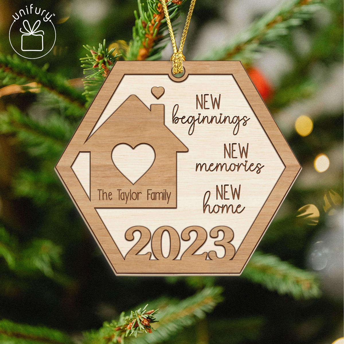 Our First Home as Family Wooden Shape Ornament