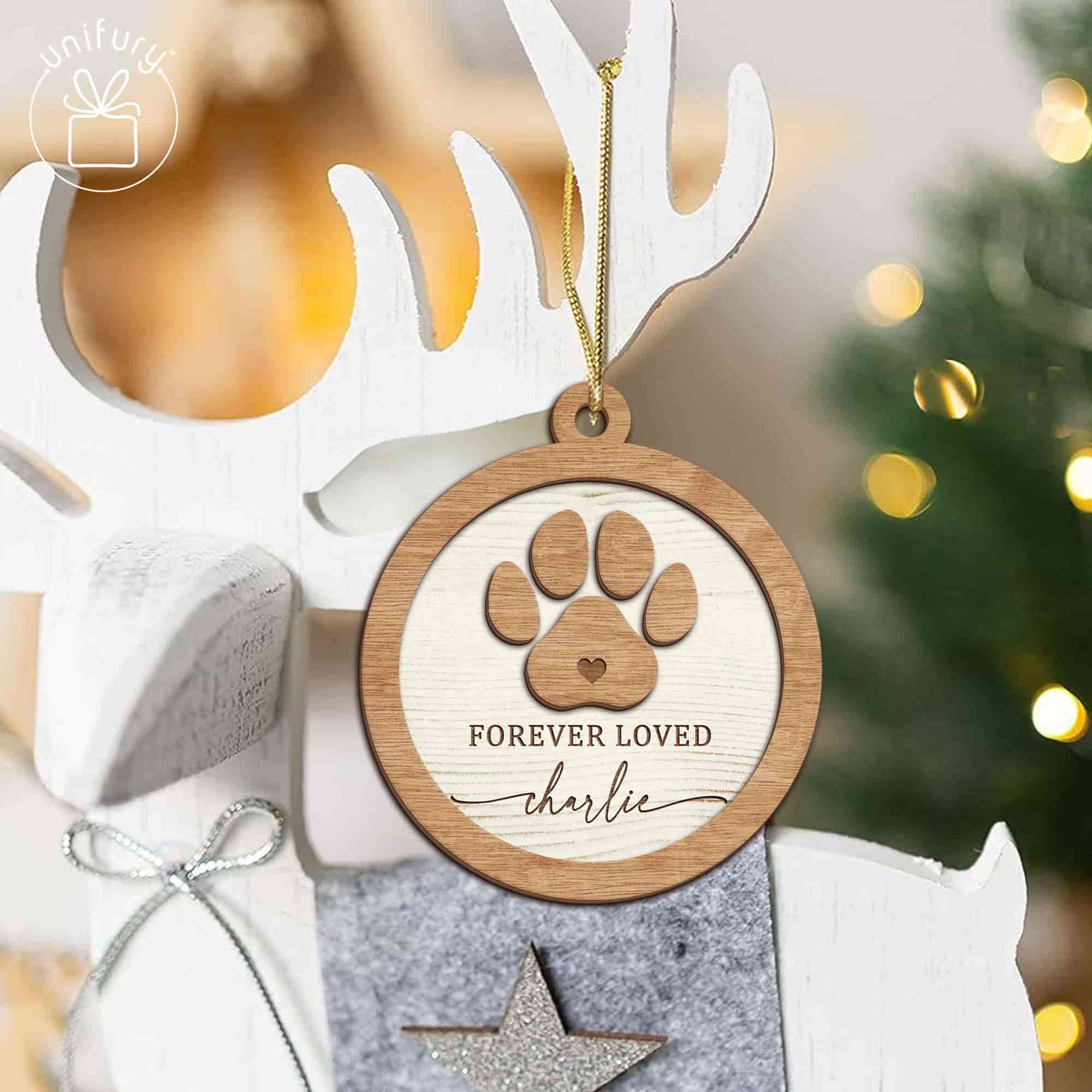  Unifury Custom Dog Ornament with Picture, Christmas Photo Ornament  Dog Ornaments in Memory, Wooden Pet Ornaments, Custom Photo Ornament  Christmas Picture, Style 5 : Pet Supplies