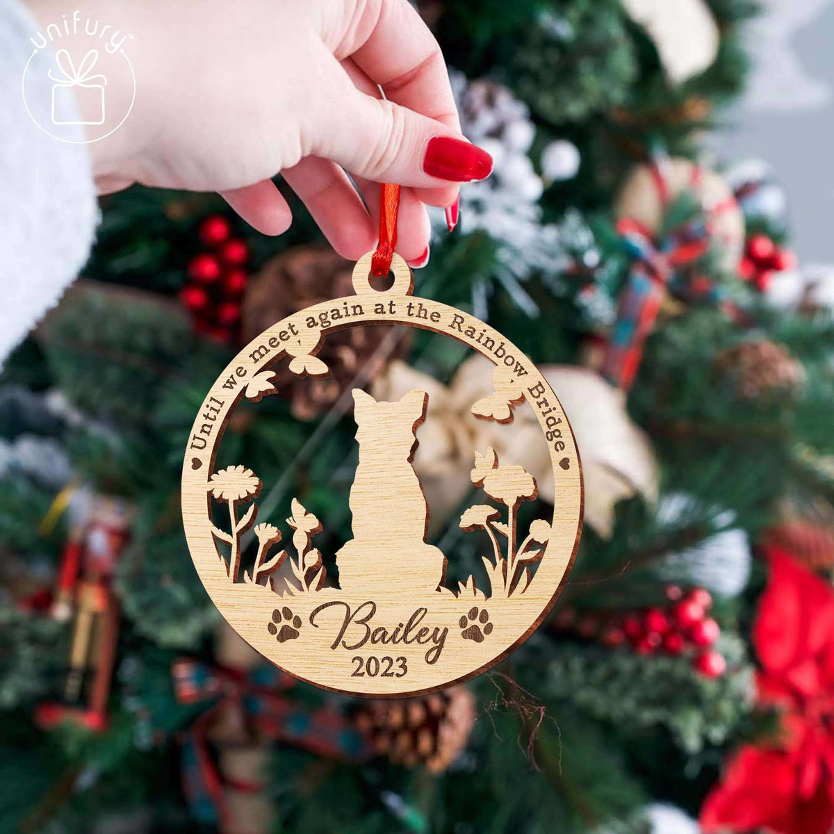 Memorial Ornament for Dog Acrylic and Wood Ornament