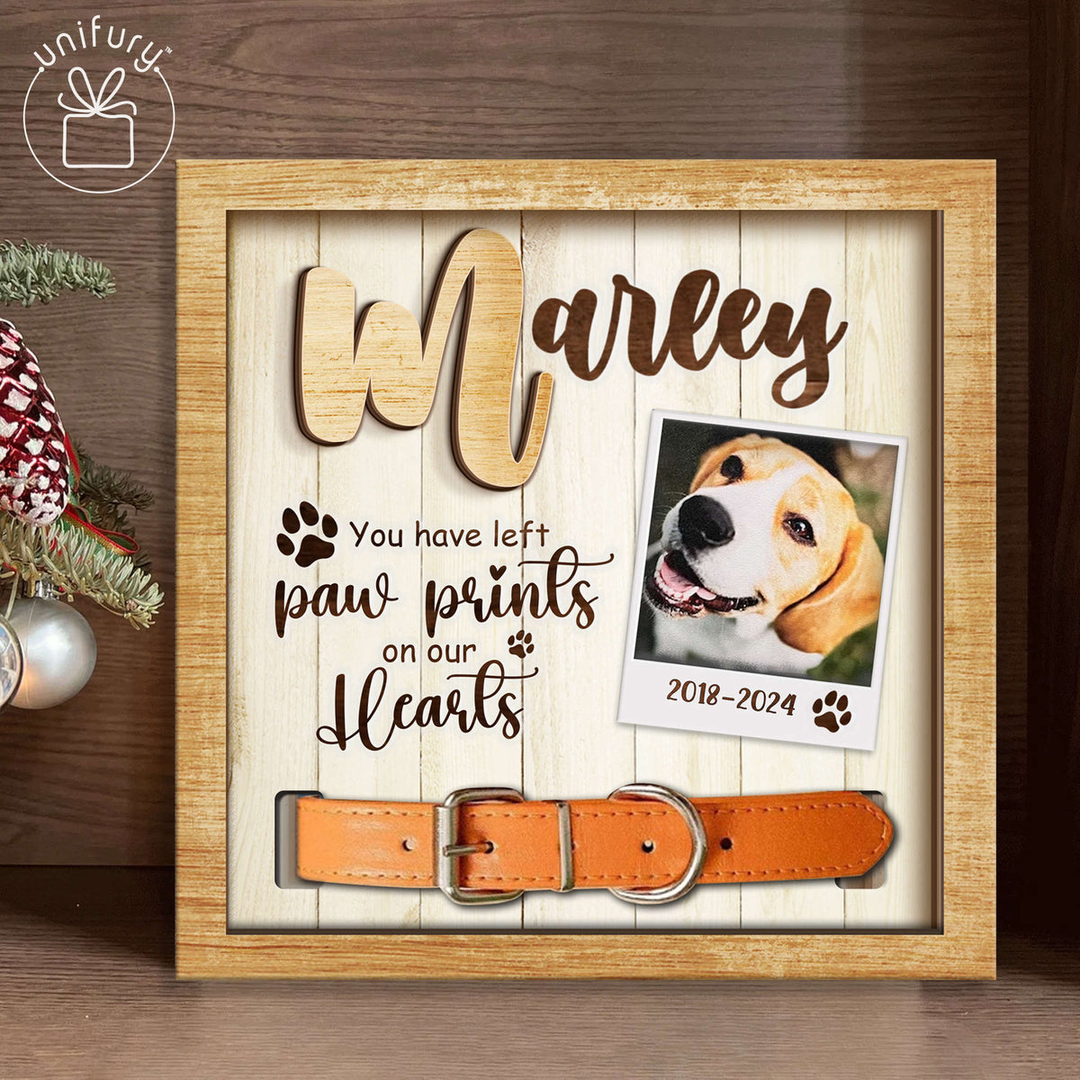 You Have Left Paw Prints On Our Hearts Pet Collar Frame